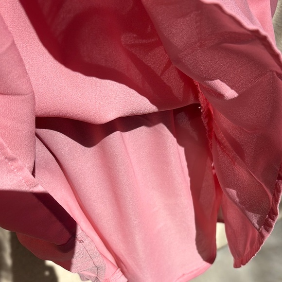 Pink Off-Shoulder Dress with Ruffle Details - Picture 6 of 7